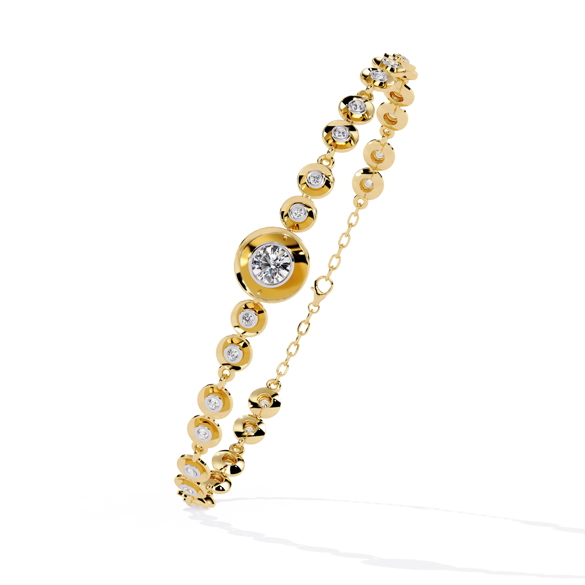 Solitairekart 0.2ct Celestial Halo Natural Diamond Bracelet-HI Color, VS-SI Clarity